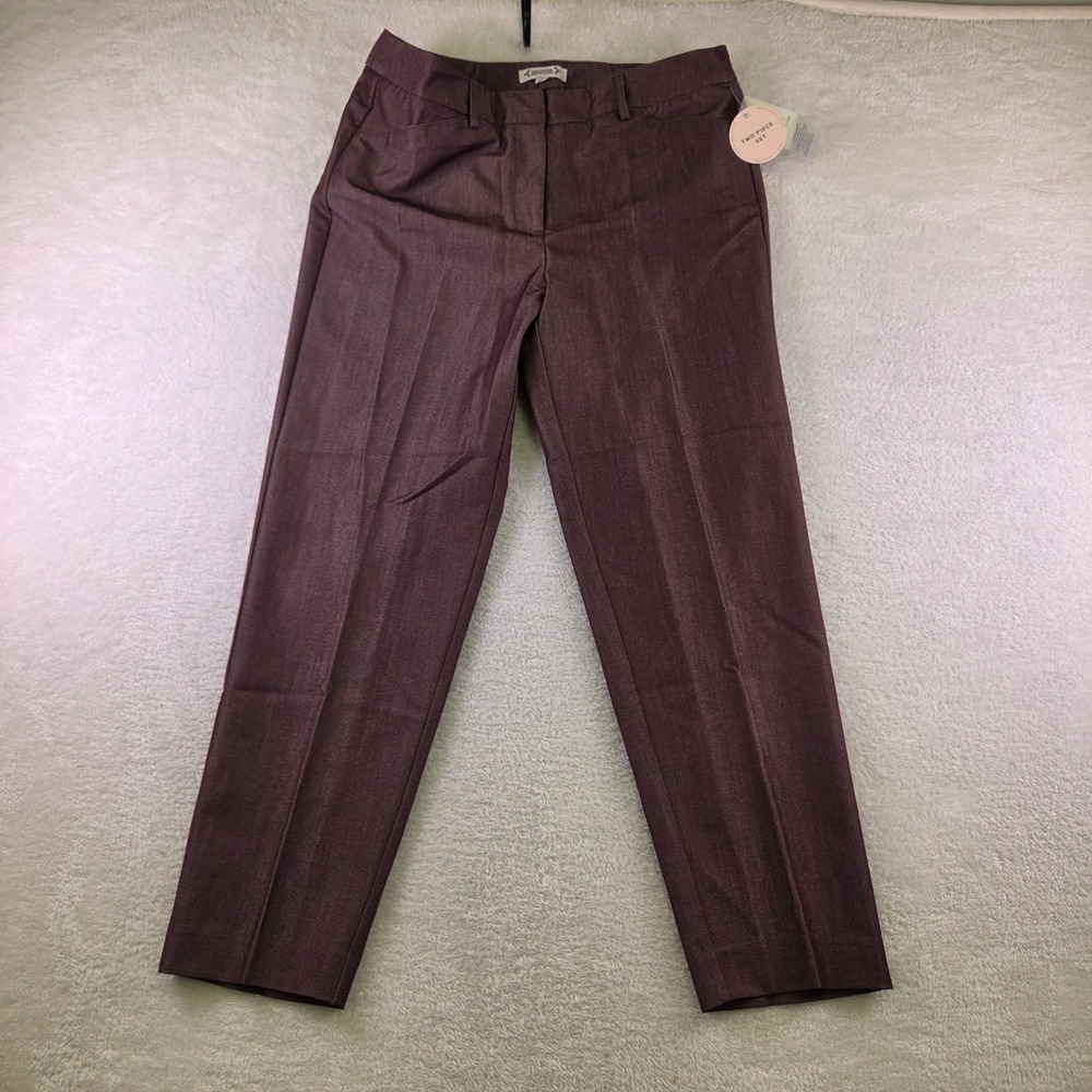 Sag Harbor Womens Brown Shimmer Straight Leg Dress Pants Trousers NWT